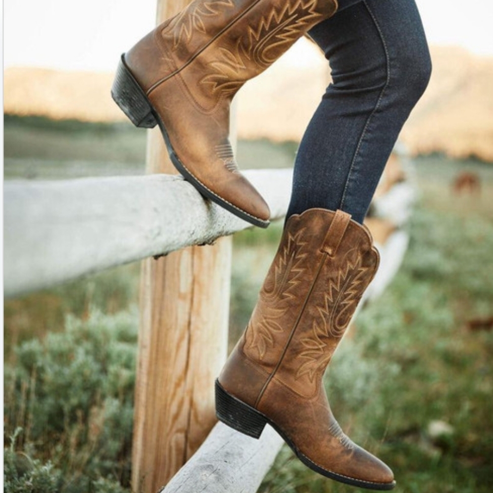 ARIAT HERITAGE LIGHT BROWN LEATHER cowboy Boots 6.5 FIRM PRICE